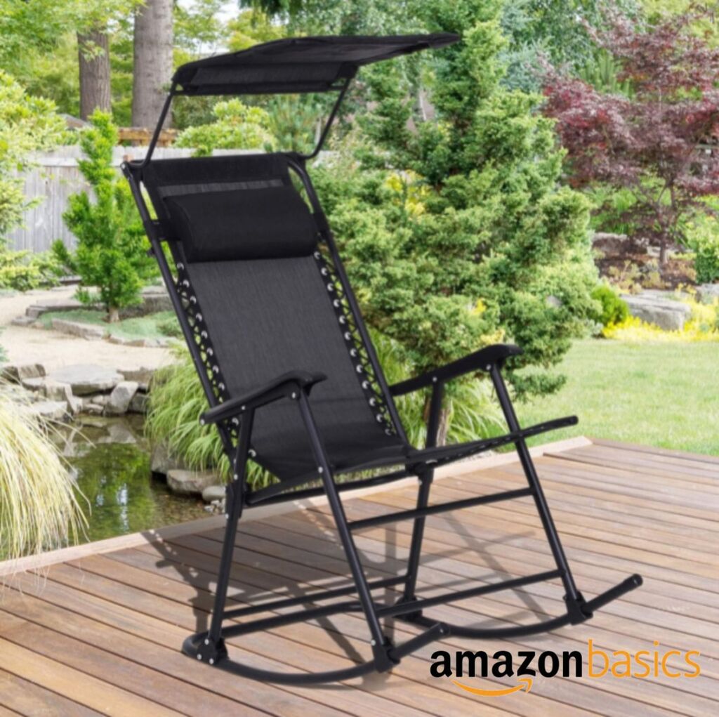 Ghế Xếp thư giãn Amazon Basics ( Mỹ ) Có Mái Che, dùng được ngoài trời, gấp gọn - Ảnh 3