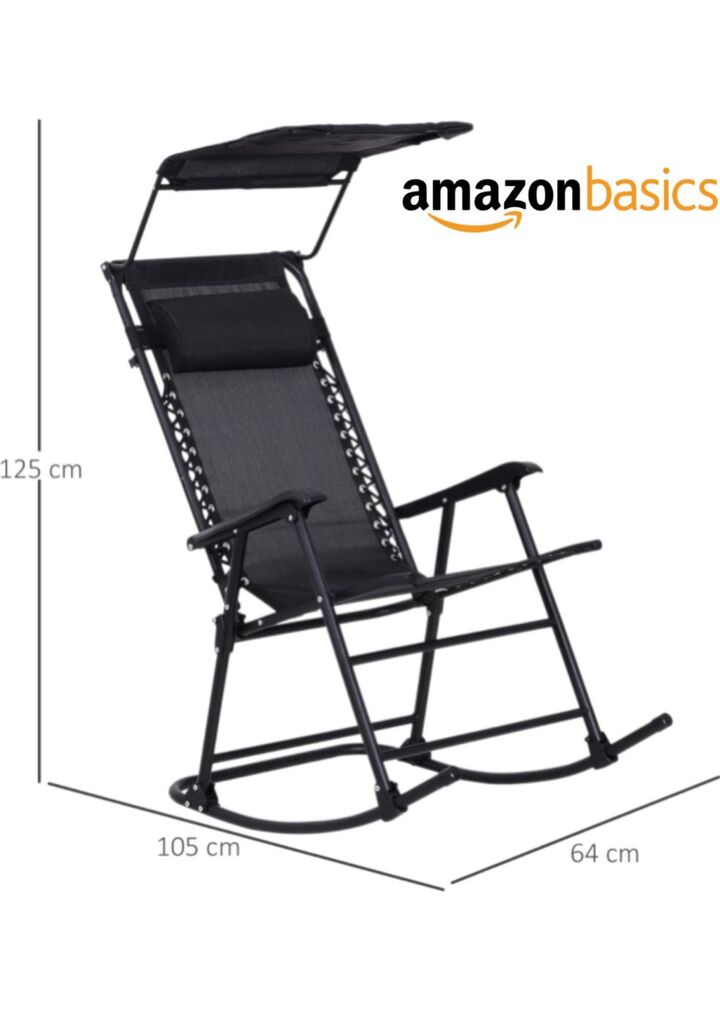 Ghế Xếp thư giãn Amazon Basics ( Mỹ ) Có Mái Che, dùng được ngoài trời, gấp gọn - Ảnh 4