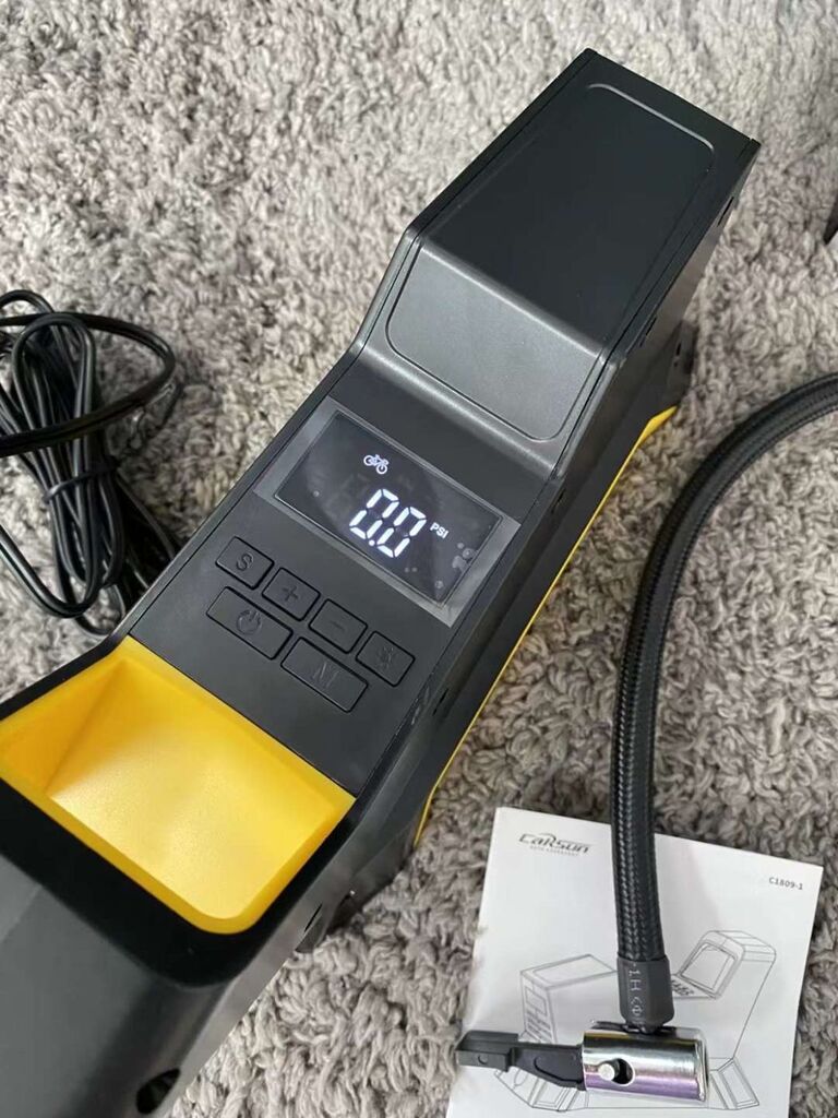Máy bơm lốp xe hơi Hãng CARSUN , bơm điện oto 100W, có đèn pin ( Hàng Amazon Mỹ ) - Ảnh 7