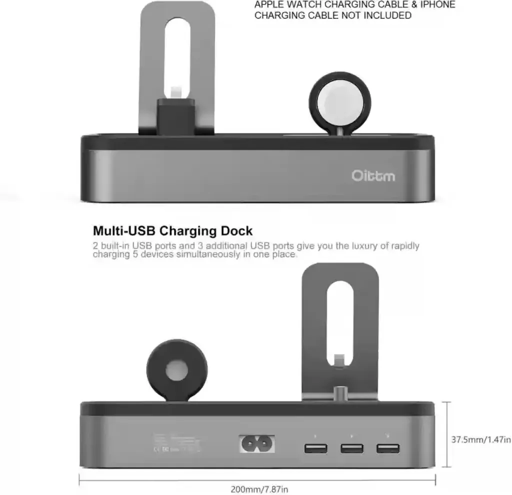 Dock sạc đa năng Oittm cho iPhone, iPad và Apple Watch ( hàng Amazon), ko bao gồm cáp sạc - Ảnh 5