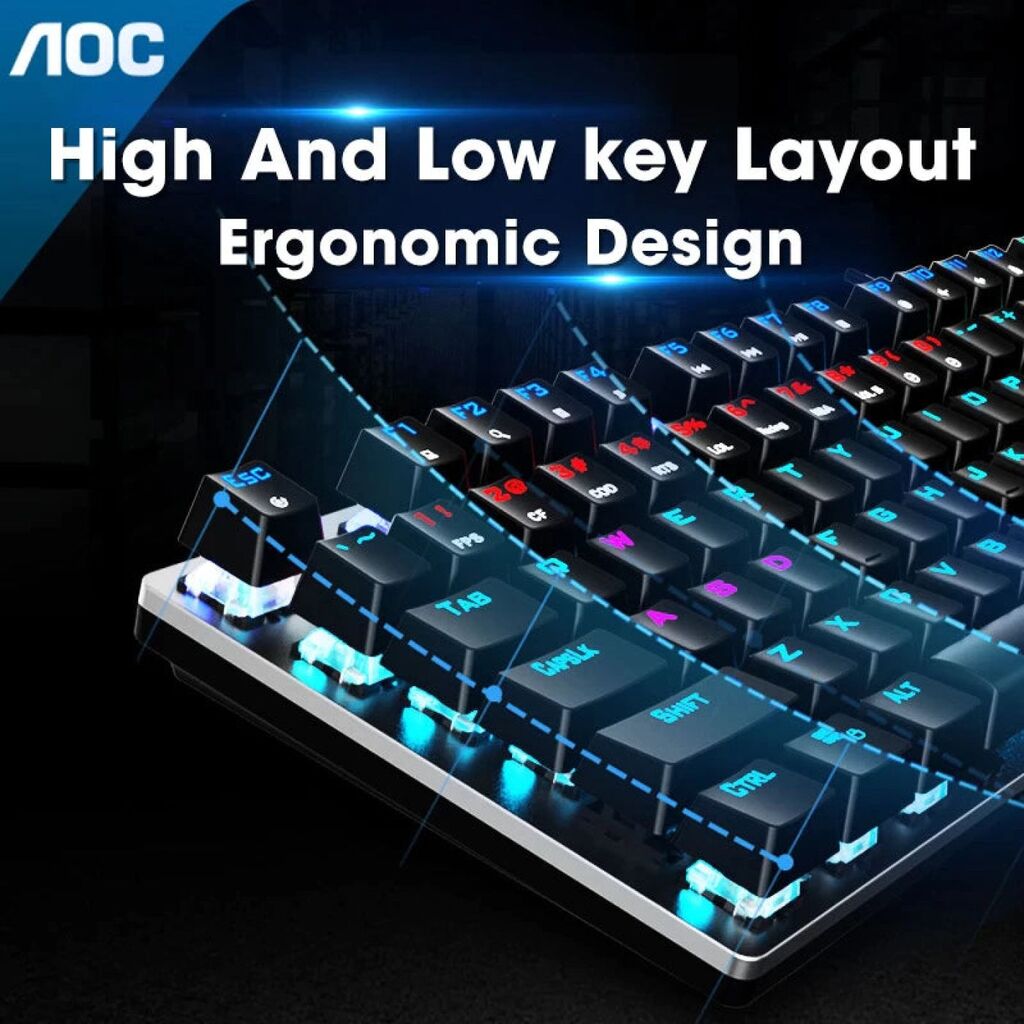 Bàn phím cơ AOC GK410 | 104 phím đèn RGB - Ảnh 6