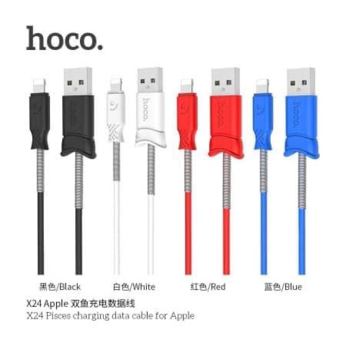 Cáp lightning Pisces Hoco X24 1M có 3 mầu: xanh - đỏ - đen - Ảnh 2