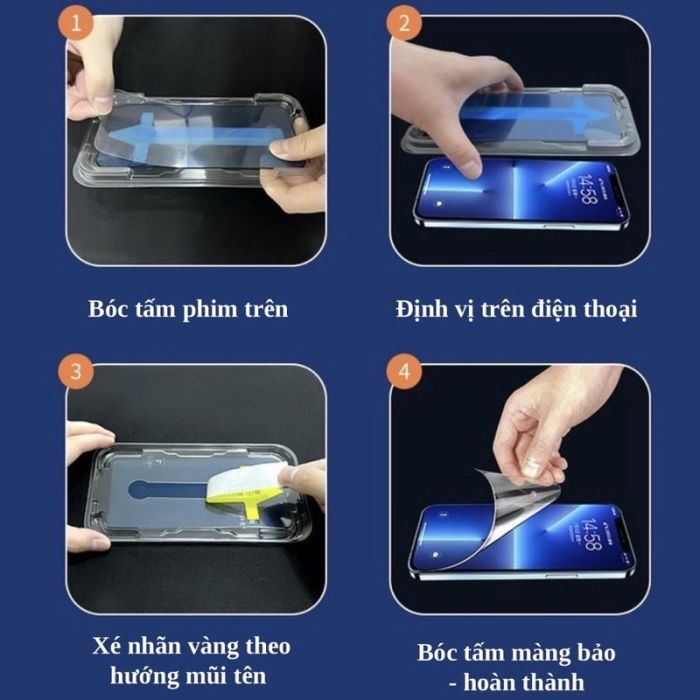 Kính cường lực tự dán iPhone khung dán tự động siêu dễ dán, viền mỏng, chống bám bụi - Ảnh 6
