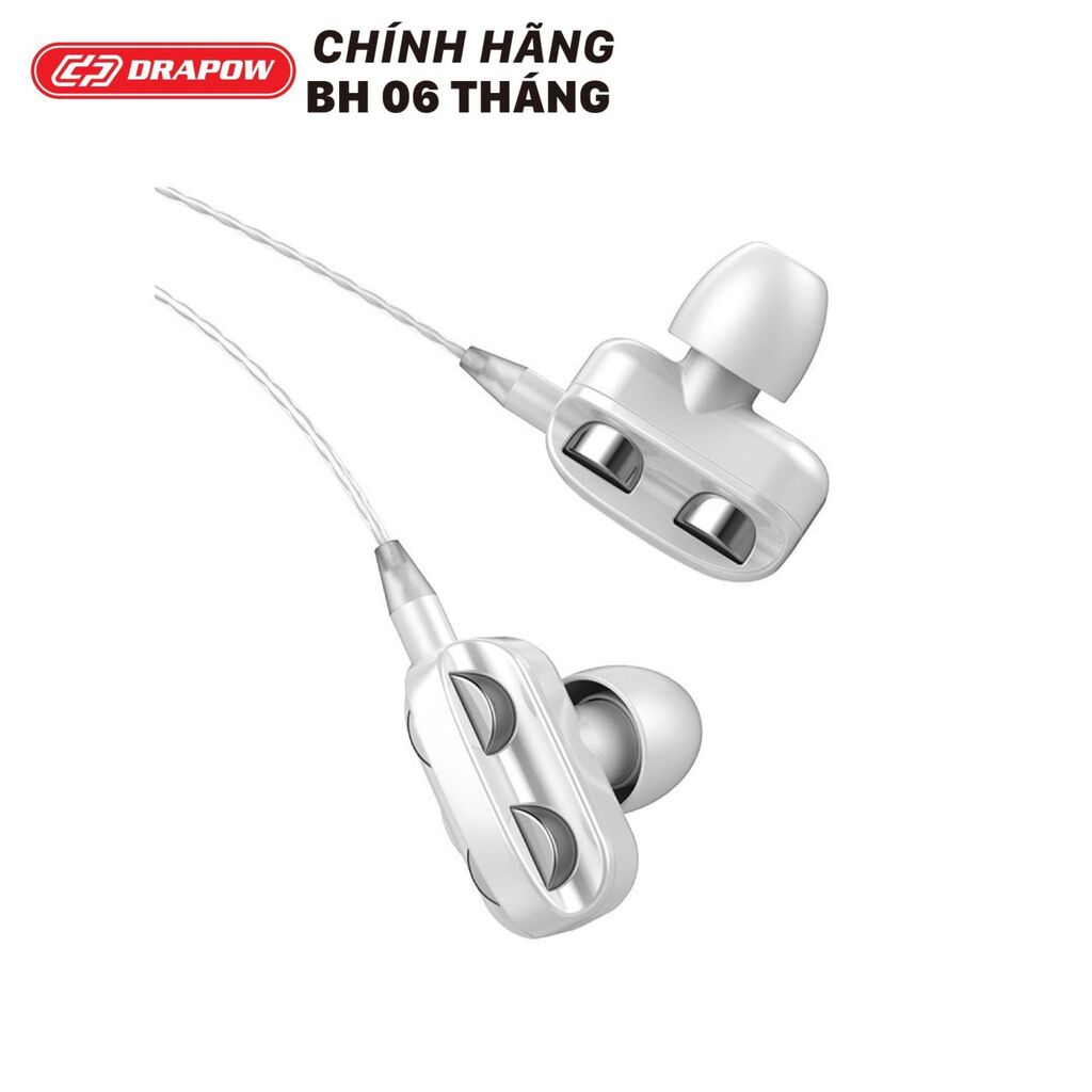 Tai nghe dây 3.5mm hãng Drapow M20 - có phím chỉnh volume - bao bì túi - Ảnh 4