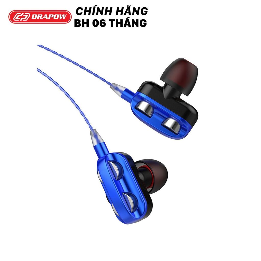 Tai nghe dây 3.5mm hãng Drapow M20 - có phím chỉnh volume - bao bì túi - Ảnh 6