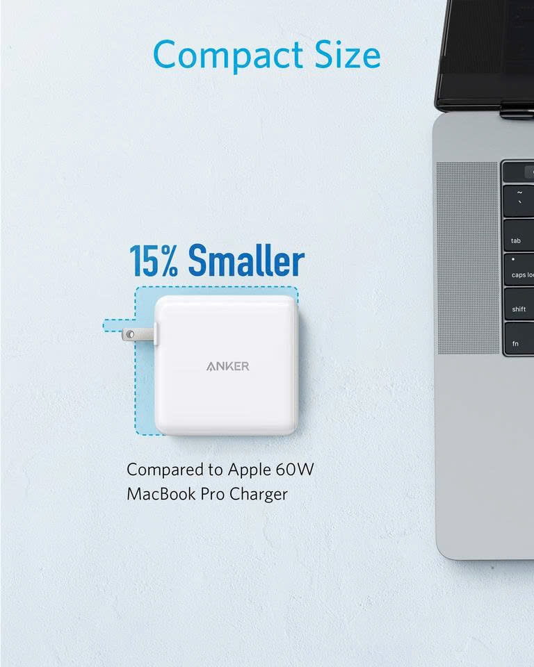 Củ sạc nhanh ANKER 2 cổng A2322 (45w + 15w) PowerPort III 60w - Trắng - Ảnh 4