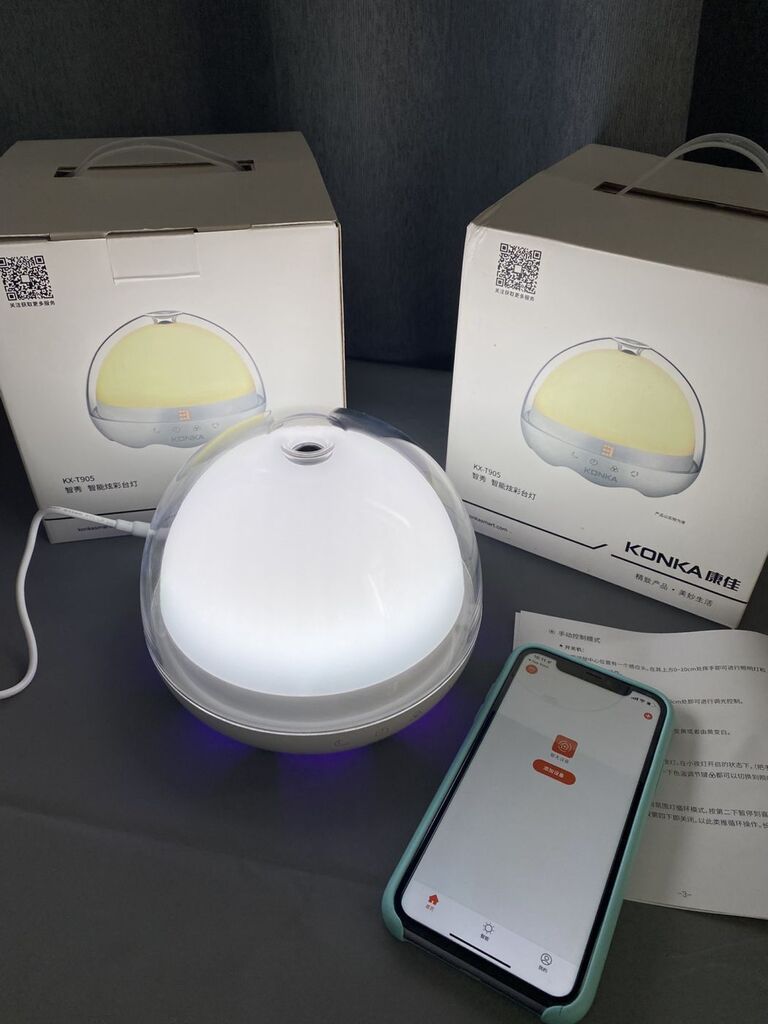 Đèn ngủ thông minh KONKA , điều khiển qua App , đèn RGB , sạc điện thoại - Ảnh 6
