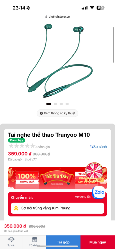 Tai nghe Bluetooth thể thao hãng Tranyoo M10 - Ảnh 7
