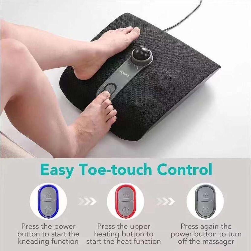 Máy massage chân bi đá nóng chính hãng NAIPO MGF-50177( điện 110v - có tặng kèm adapter 110v) - Ảnh 4