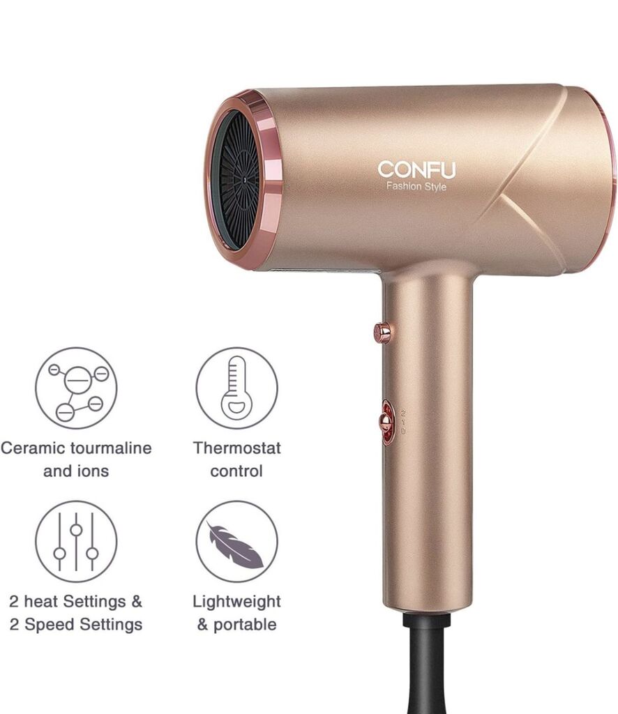 Máy sấy tóc hãng CONFU KF-3139 ,1800W, sấy 2 chiều nóng lạnh, bổ sung ion âm ( Hàng Amazon ) - Ảnh 2