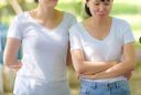 Áo phông nữ cổ tim 100% cotton , trắng size L , hồng size S , M - Ảnh 9