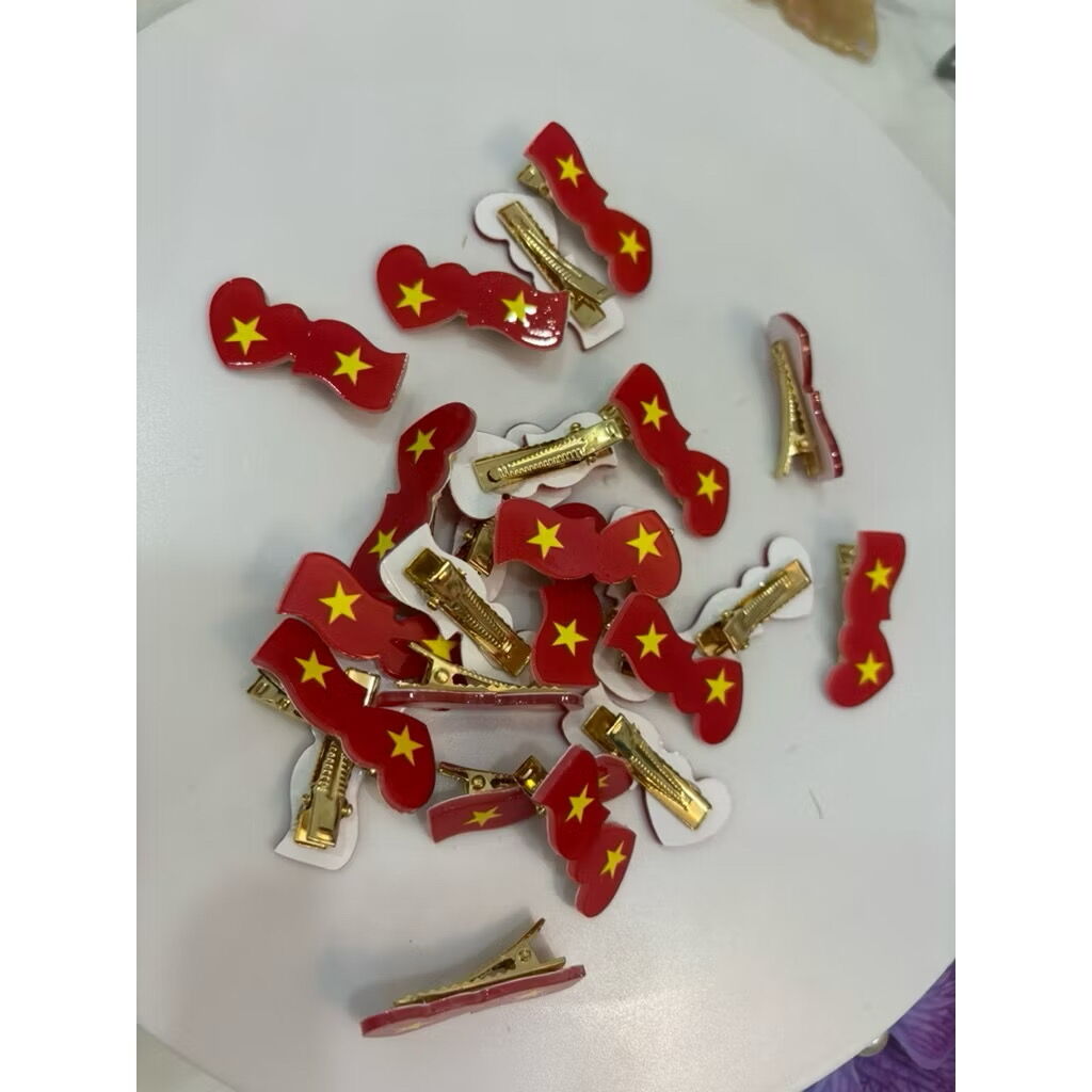 KẸP TÓC CỜ ĐỎ SAO VÀNG ĐÔI - Ảnh 2