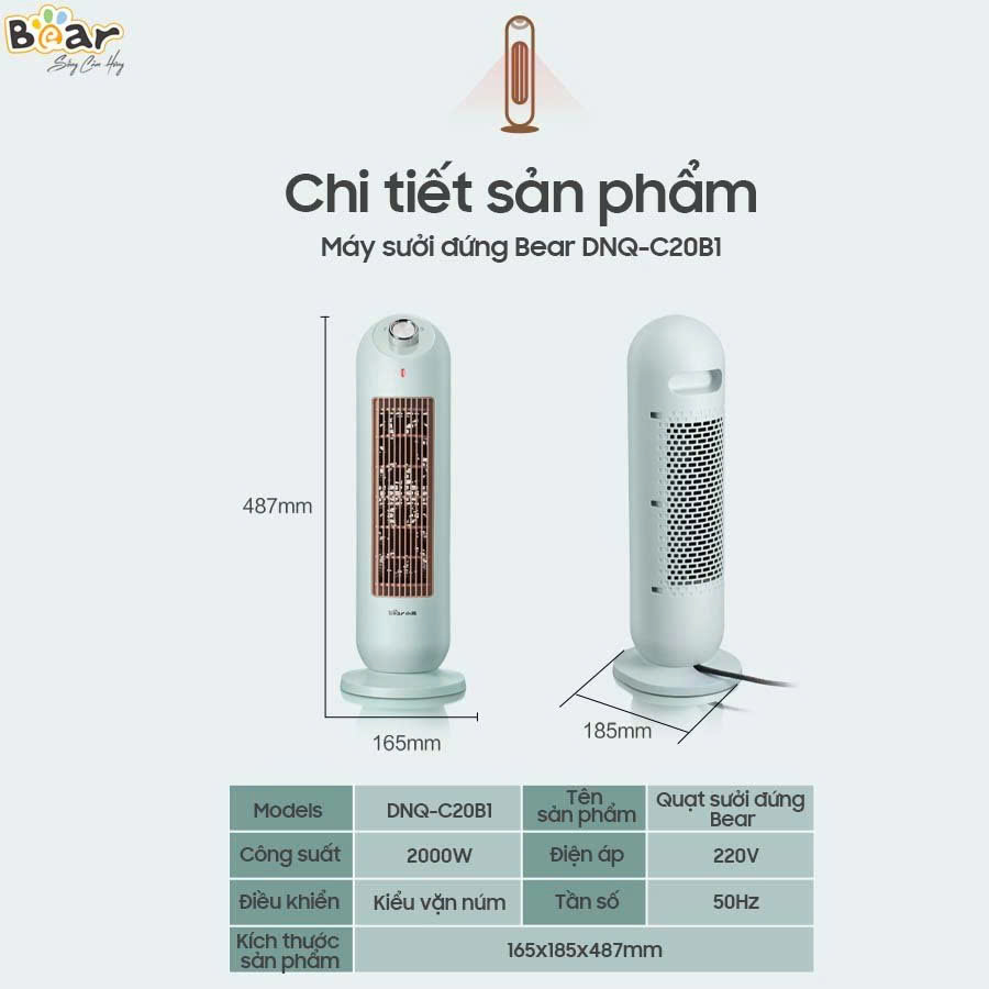 Quạt sưởi gốm Bear DNQ-C20B1