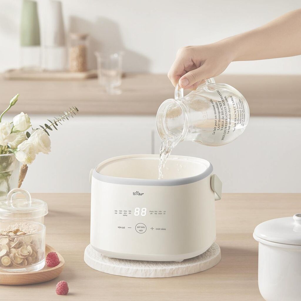 Nồi nấu chậm 1.0L Bear SC-4H10E - Kem Tiếng Việt - Ảnh 4