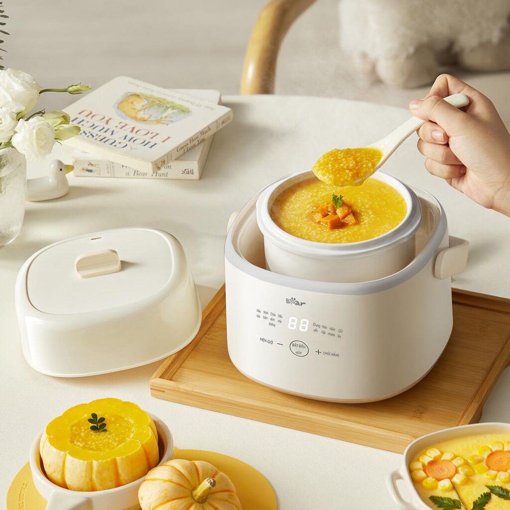 Nồi nấu chậm 1.0L Bear SC-4H10E - Kem Tiếng Việt - Ảnh 2