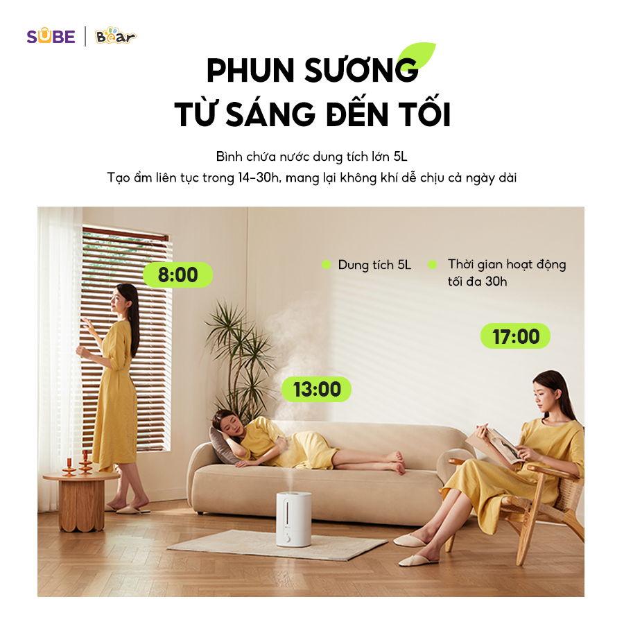 Máy tạo độ ẩm Bear SB-TA50M - Ảnh 6