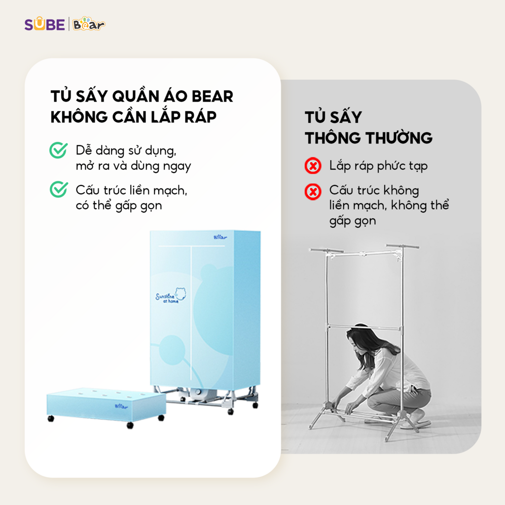 Tủ sấy quần áo Bear PCD-4H12G - Ảnh 7