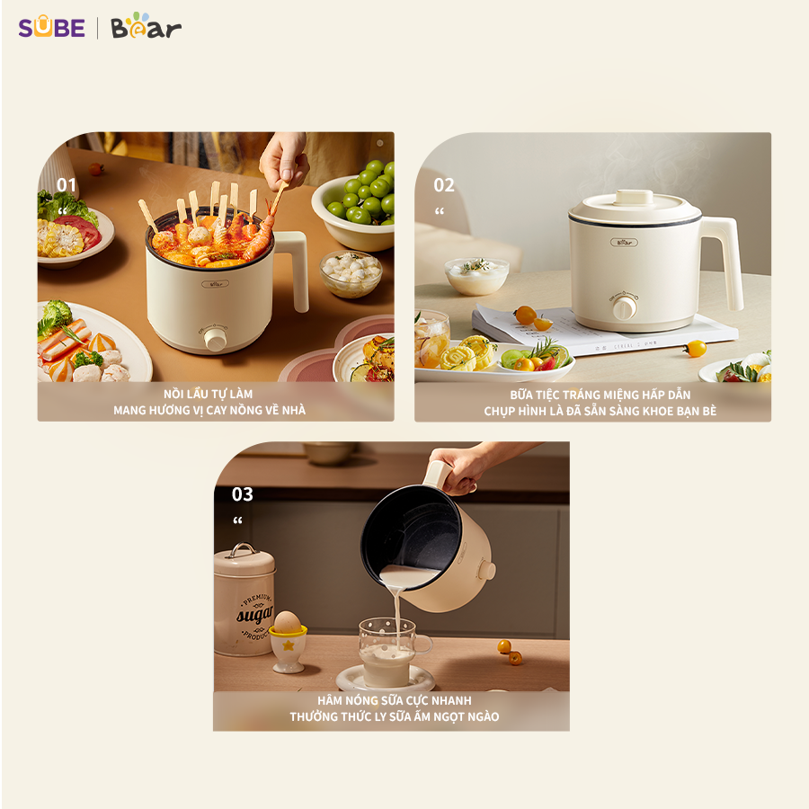 Nồi nấu điện đa năng Bear MC-4H16H - Ảnh 6