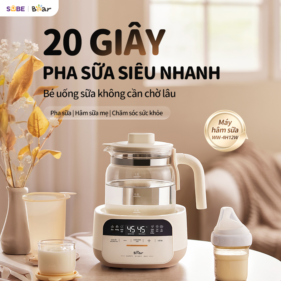 Máy hâm sữa tiệt trùng Bear WW-4H12W
