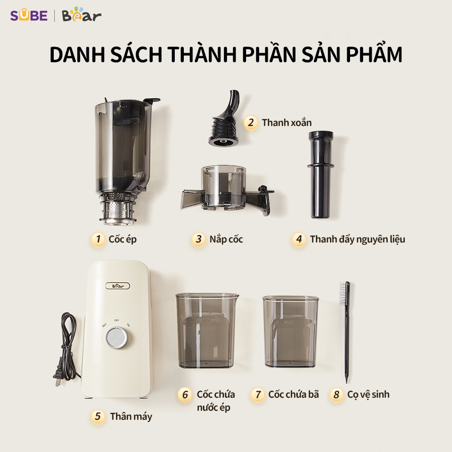 Máy ép trái cây Bear SJ-4H01T - Ảnh 7