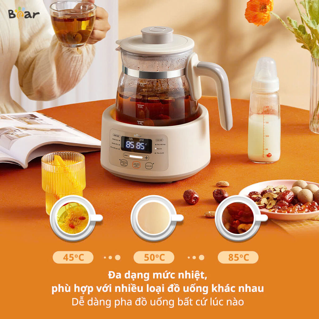 Máy hâm sữa tiệt trùng Bear WW-4H12L 