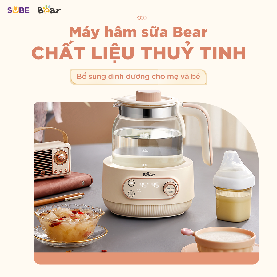 Máy hâm sữa tiệt trùng Bear WW-4H12M