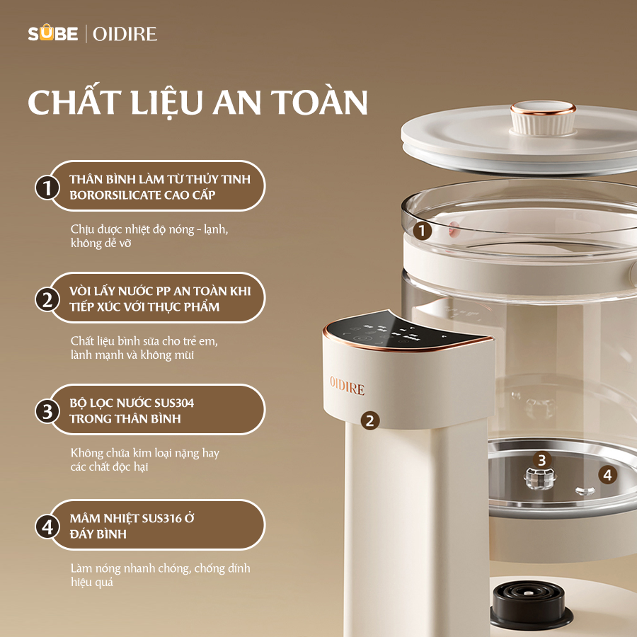 (GIÁ ĐỘC QUYỀN CNLG) Bình thủy điện Oidire ODI01A - Ảnh 7