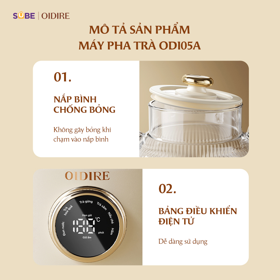 (GIÁ ĐỘC QUYỀN CNLG) Máy pha trà Oidire ODI05A - Ảnh 7