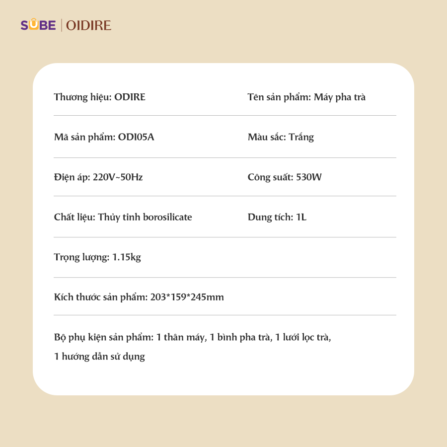 (GIÁ ĐỘC QUYỀN CNLG) Máy pha trà Oidire ODI05A - Ảnh 5