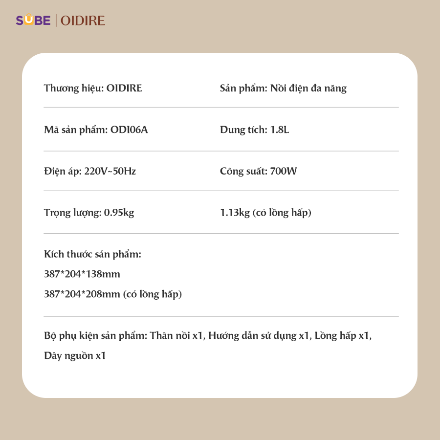 (GIÁ ĐỘC QUYỀN CNLG) Nồi lẩu Oidire ODI06A - Ảnh 7