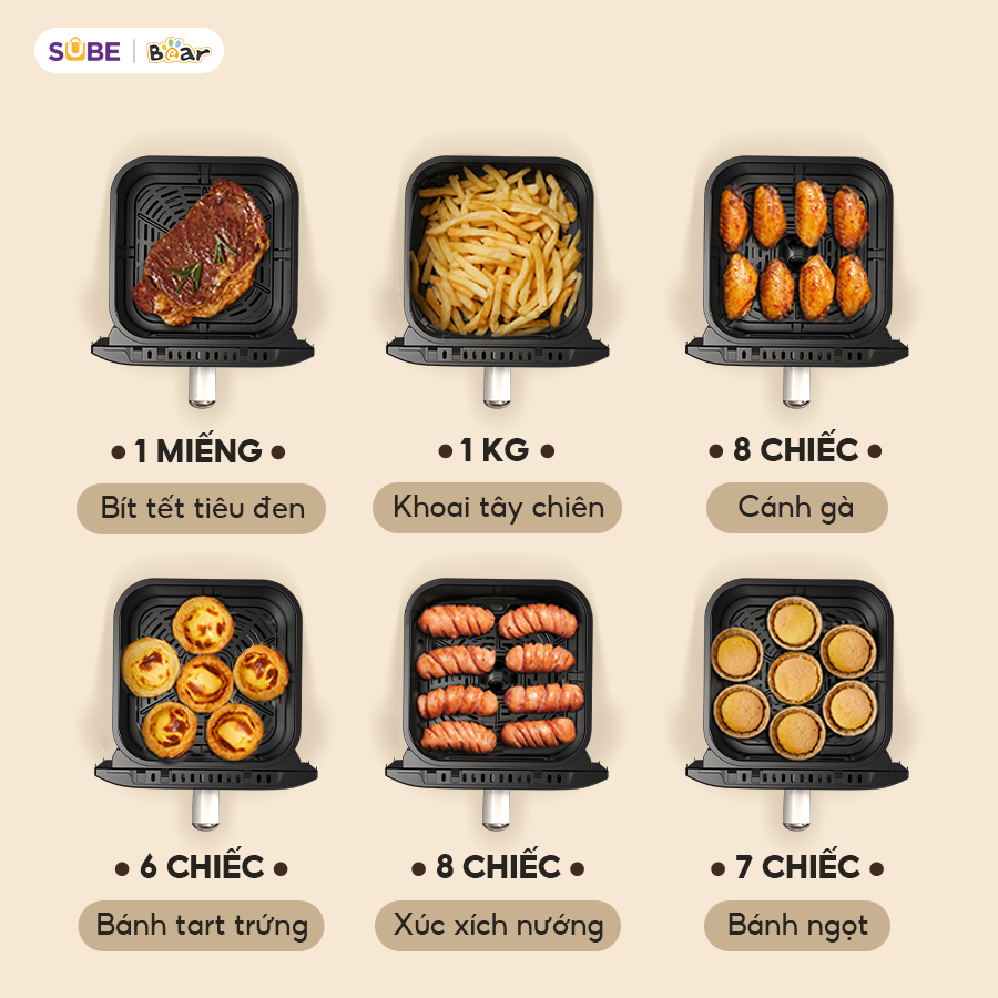 Nồi chiên không dầu Bear AF-4H15J - Ảnh 6