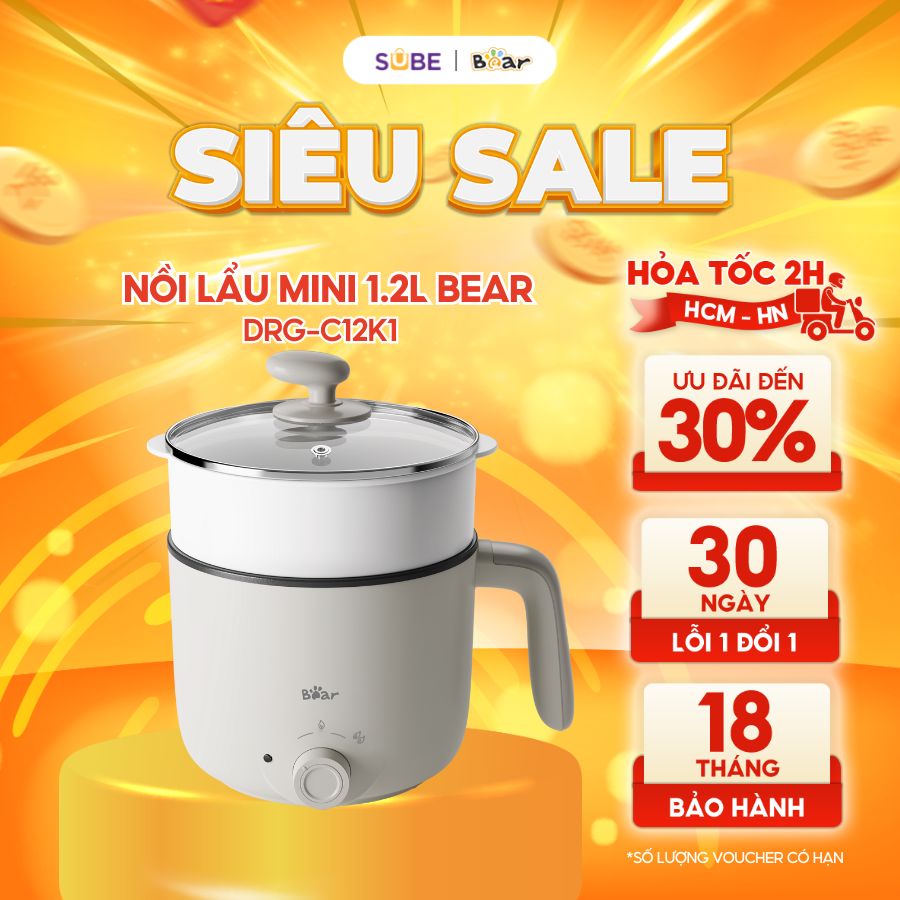 [HÀNG XẢ LỖI BĐK] Nồi điện đa năng Bear 1.2L nguyên hộp, phụ kiện, bảo hành 18 tháng - Ảnh 7
