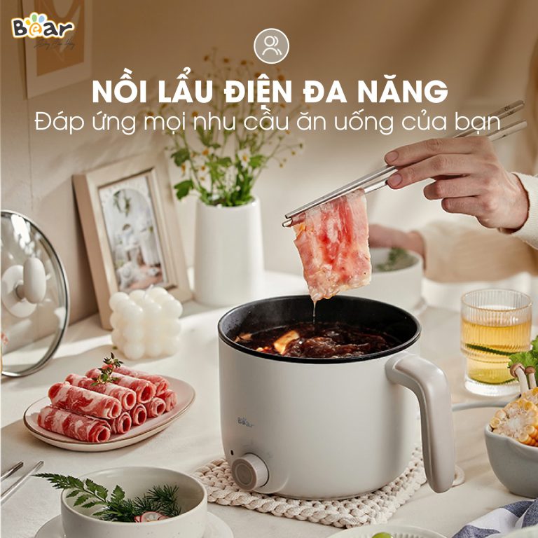 [HÀNG XẢ LỖI BĐK] Nồi điện đa năng Bear 1.2L nguyên hộp, phụ kiện, bảo hành 18 tháng - Ảnh 8