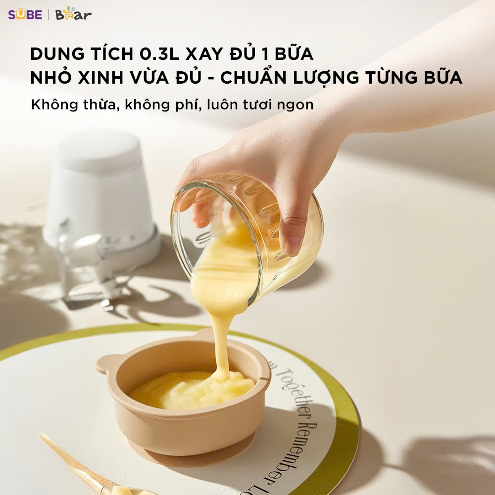 (GIÁ ĐỘC QUYỀN) Máy xay ăn dặm 8 lưỡi 0.3L Bear CH-5H02D24 (2 màu Trắng - Vàng) - Ảnh 7