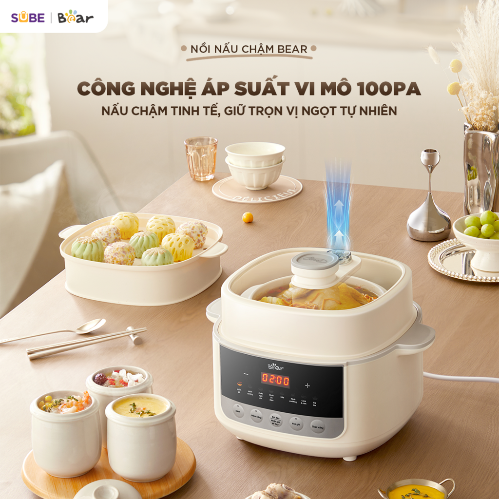 Nồi nấu chậm THẾ HỆ MỚI Bear 2.5L SC-5H25M34