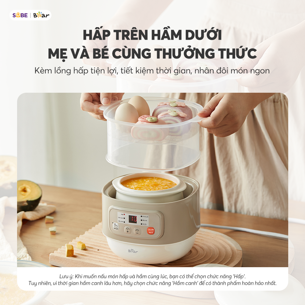Nồi nấu chậm đa năng Bear DDZ-A08T8 - Ảnh 2