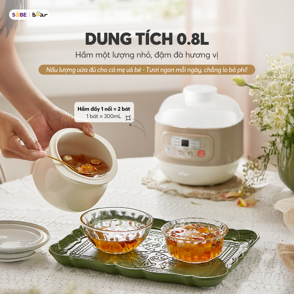 Nồi nấu chậm đa năng Bear DDZ-A08T8 - Ảnh 5