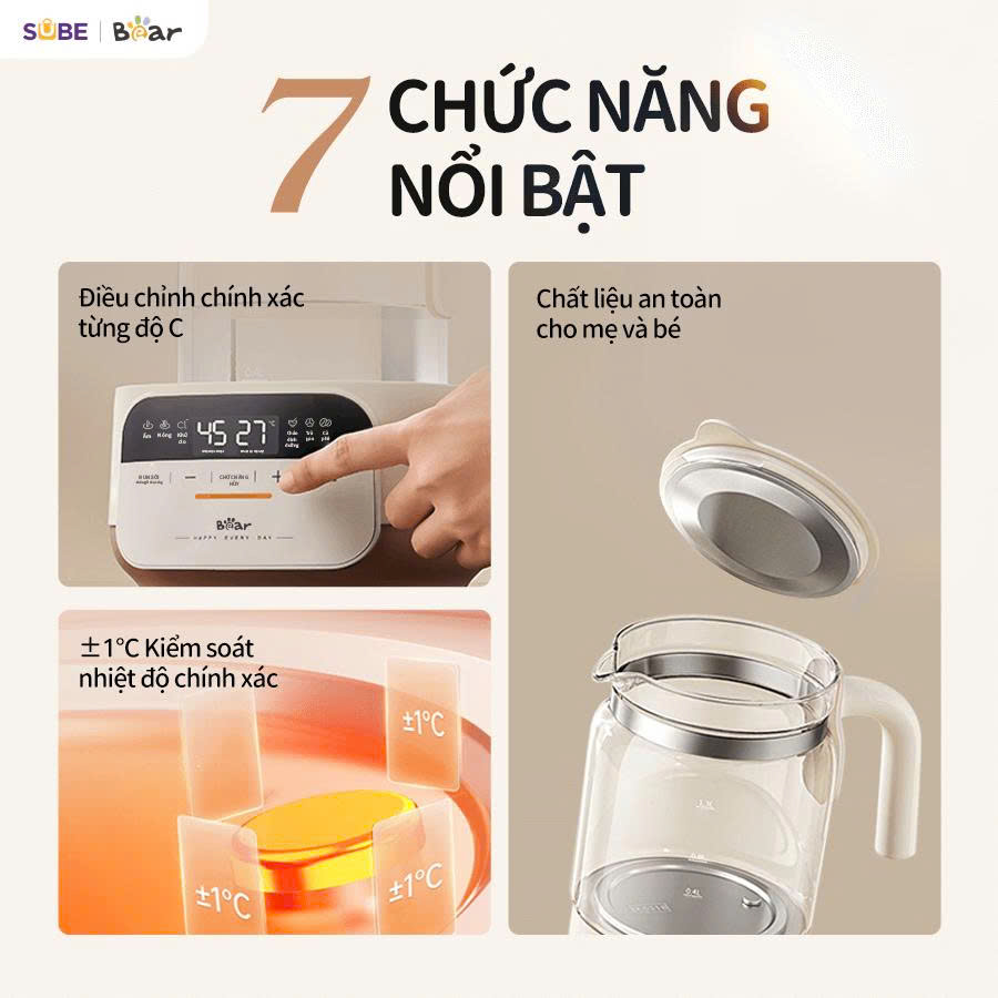 Máy hâm sữa tiệt trùng Bear WW-5H12N