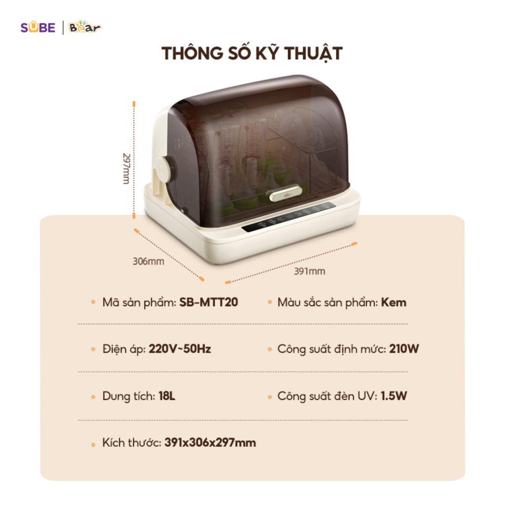 Máy sấy tiệt trùng Bear SB-MTT20 - Ảnh 2
