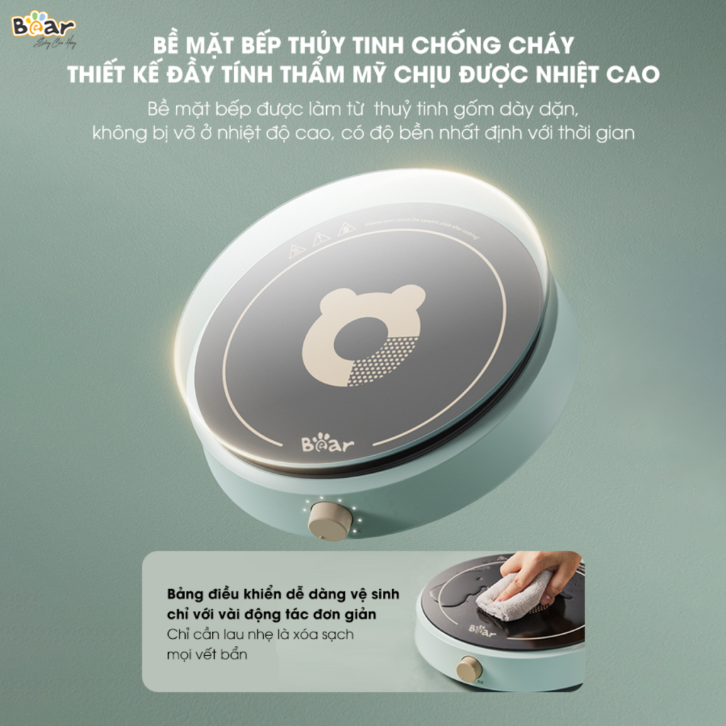 Bếp Điện Từ Bear Đa Năng 8 Mức Nhiệt Thích Hợp Đa Số Các Loại Nồi Mặt Bếp Làm Từ Gốm Thủy Tinh