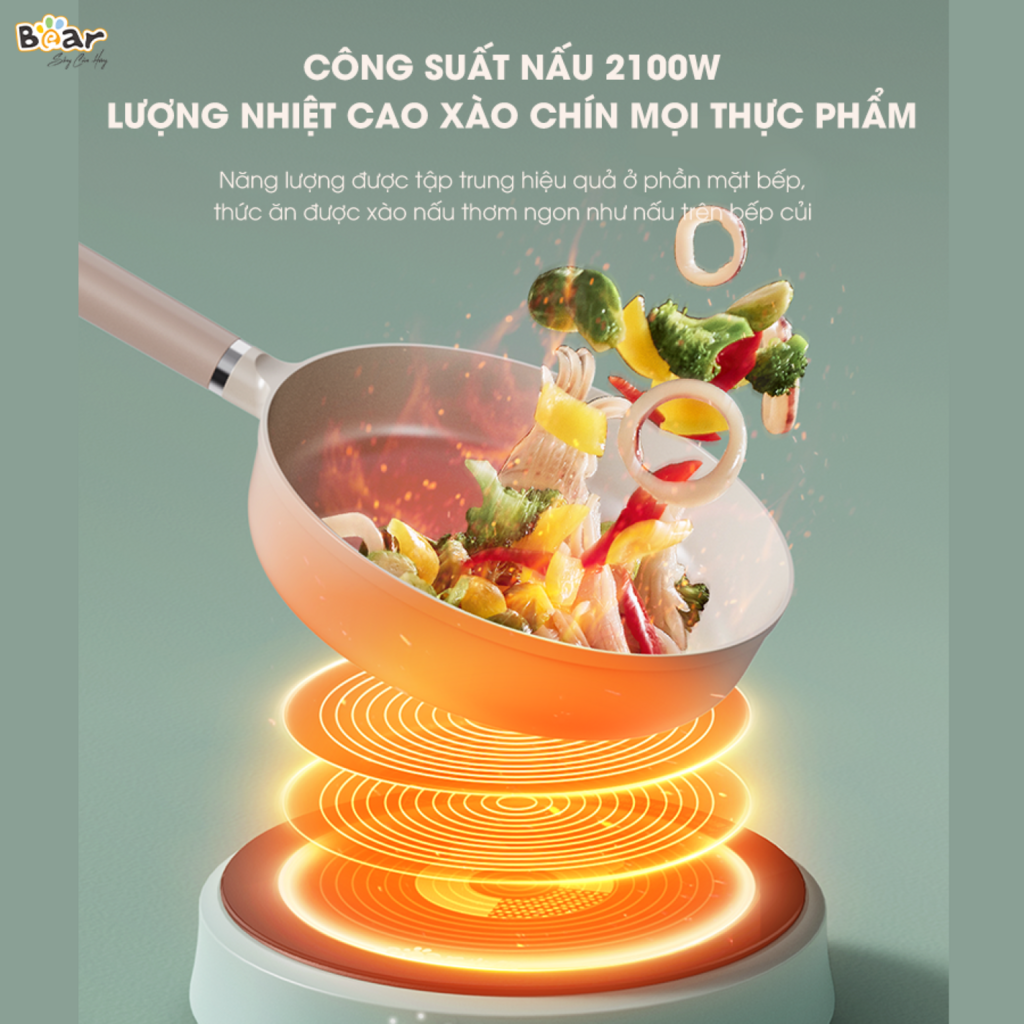 Bếp Điện Từ Bear Đa Năng 8 Mức Nhiệt Thích Hợp Đa Số Các Loại Nồi Mặt Bếp Làm Từ Gốm Thủy Tinh - Ảnh 3