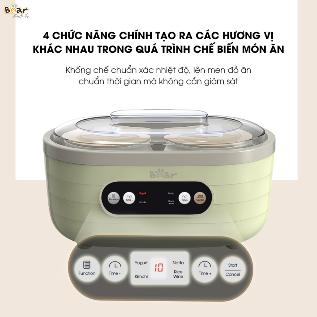 Máy Làm Sữa Chua Bear 1,7L Đa Chức Năng Lên Men Tự Động Tiết Kiệm Thời Gian Đảm Bảo An Toàn Vệ Sinh - Ảnh 6