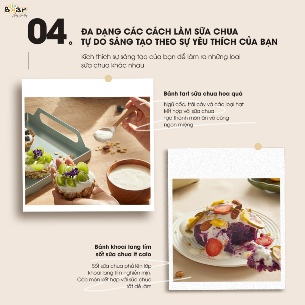 Máy Làm Sữa Chua Bear 1,7L Đa Chức Năng Lên Men Tự Động Tiết Kiệm Thời Gian Đảm Bảo An Toàn Vệ Sinh - Ảnh 7