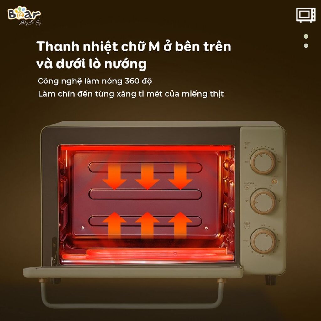 Lò Nướng và Hấp Bear Dung Tích 18L Thiết Kế Nhỏ Gọn Đa Năng - DKX-C20R5 - Ảnh 6
