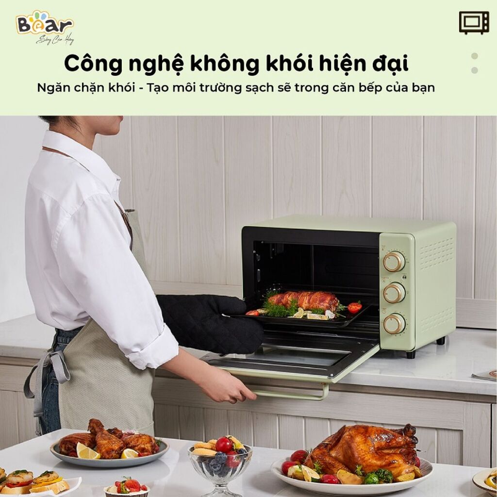 Lò Nướng và Hấp Bear Dung Tích 18L Thiết Kế Nhỏ Gọn Đa Năng - DKX-C20R5 - Ảnh 7