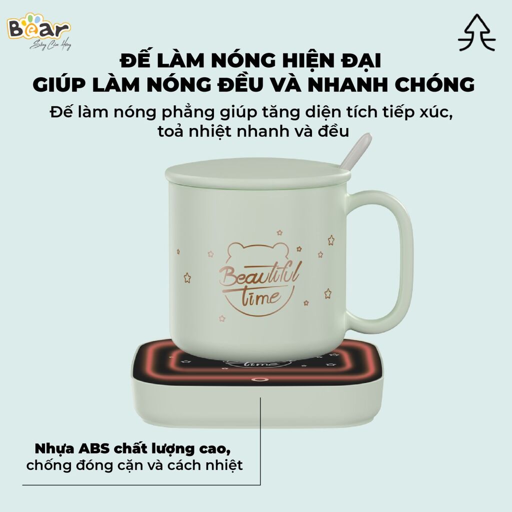 Đế Làm Nóng Đồ Uống Bear Hâm Trà, Hâm Sữa Nhanh, Vật Liệu An Toàn Tiết Kiệm - C16J5 - Ảnh 5