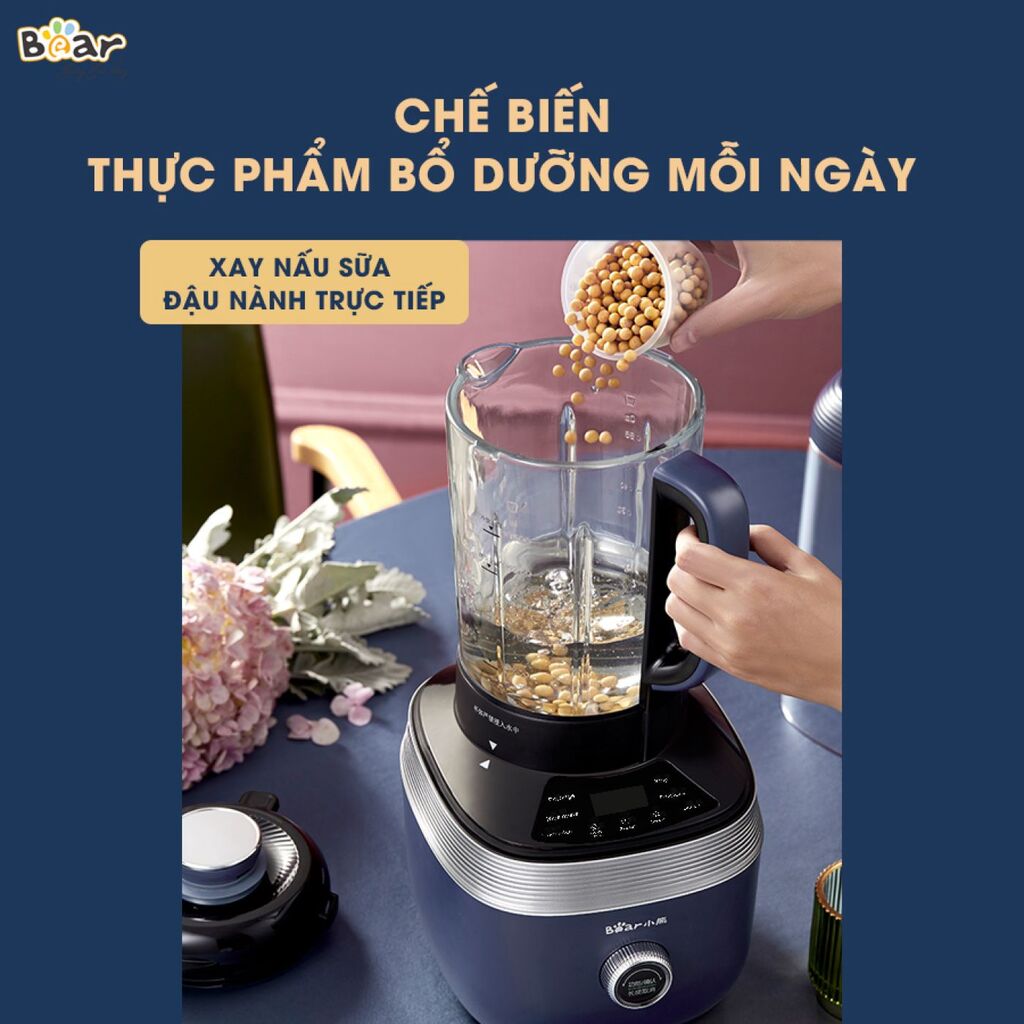 (GIÁ ĐỘC QUYỀN) Máy Làm Sữa Hạt Bear Đa Năng 1,5L Chống Ồn Cao Cấp, Xay Sinh Tố Tiện Lợi PBJ-B06S2 - Ảnh 5