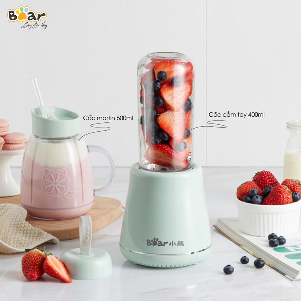 (GIÁ ĐỘC QUYỀN) Máy Xay Sinh Tố Cầm Tay Bear, Xay Hoa Quả Công Suất Lớn, Chất Liệu An Toàn LLJ-D04A1 - Ảnh 5