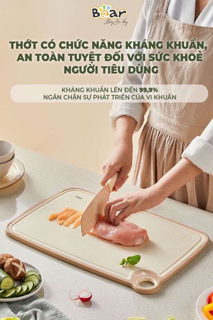 Thớt Bear cao cấp, kháng khuẩn, chất liệu an toàn CX-E0023 (Size S) - Ảnh 3