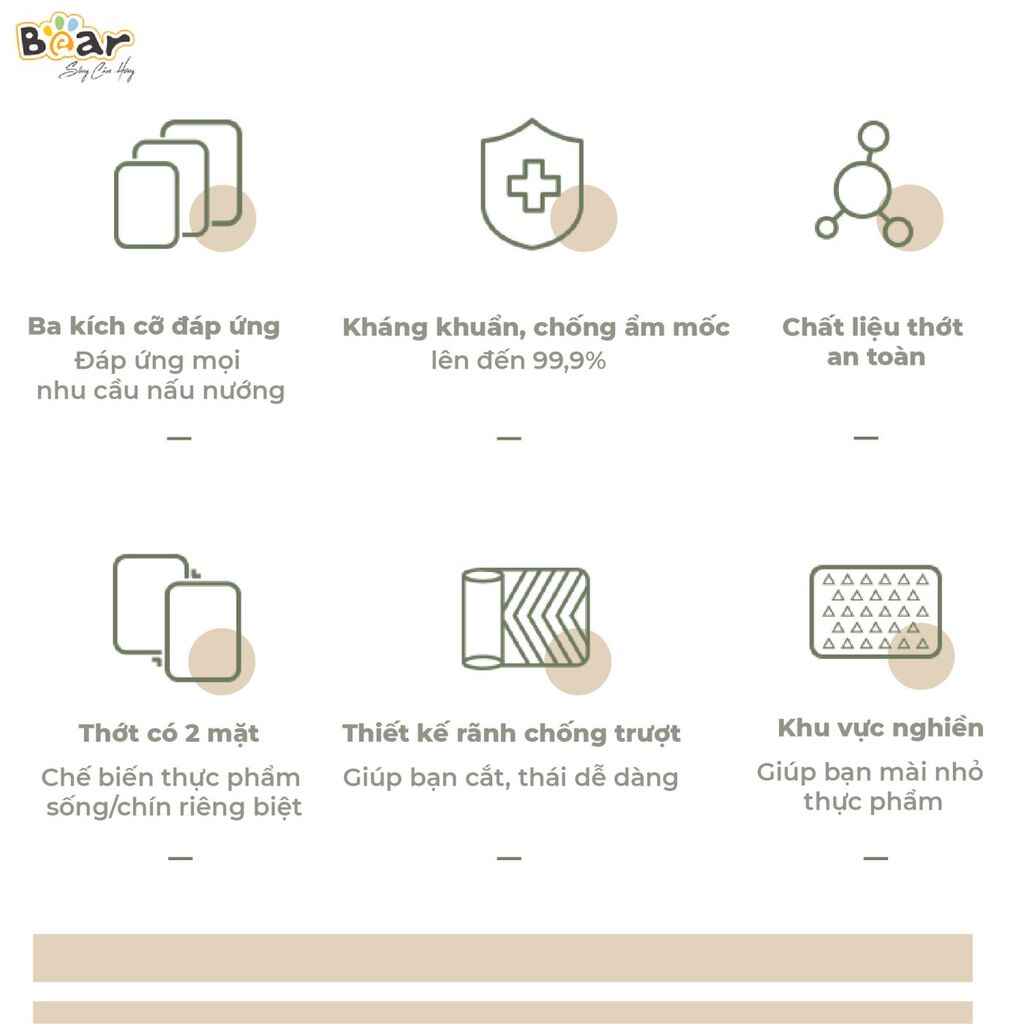 Thớt Bear cao cấp, kháng khuẩn, chất liệu an toàn CX-E0023 (Size S) - Ảnh 4